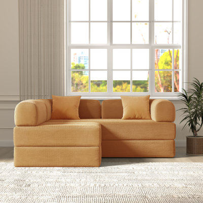Jordan 2-Piece No-assembly Compress Corduroy Upholstered  Sectional
