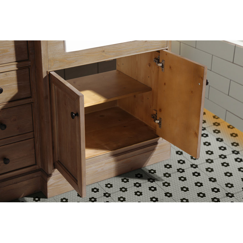 Kelly 72'' Double Bathroom Vanity with Top, White Engineered Stone