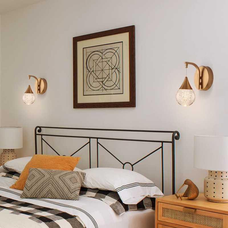 Applique murale à DEL à intensité variable, ampoule murale en cristal 5W moderne pour chambre à coucher, salle de bain, salon, blanc chaud 3300K