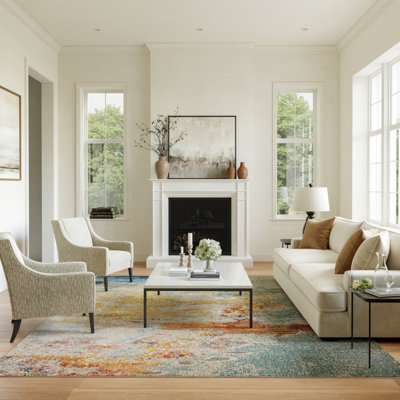 Adrihana Machine Woven Abstract Area Rug