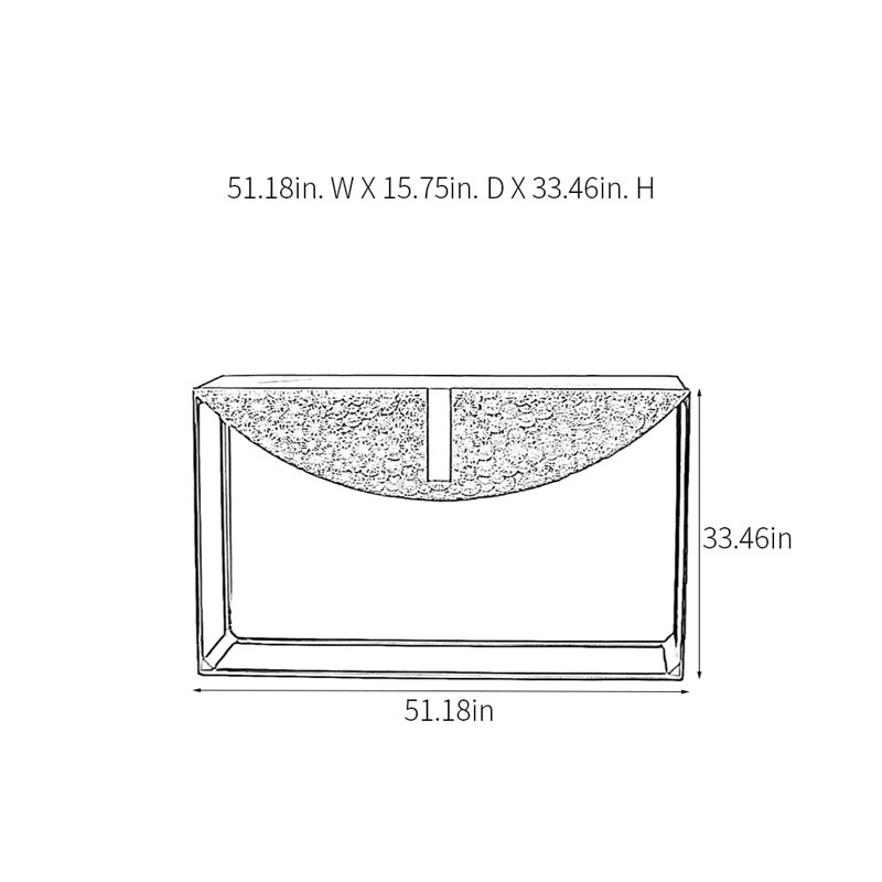 Console moderne minimaliste, H 33,46 po x l 51,18 po x P 15,75 po