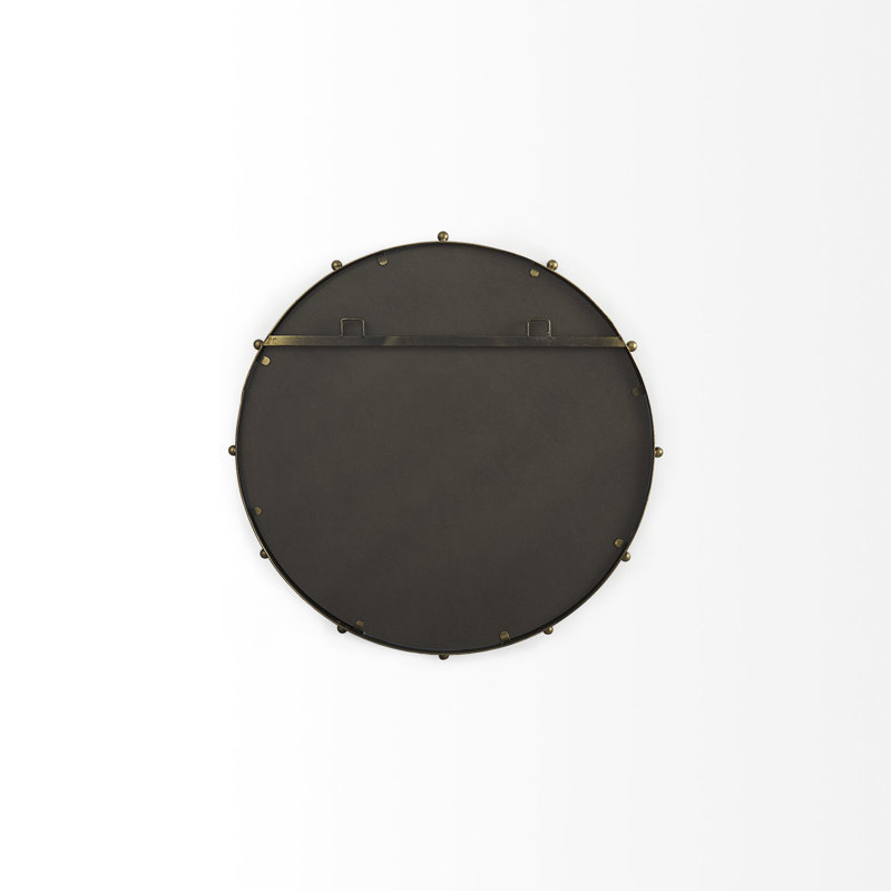 Weston Metal Round Mirror, 25.2" x 25.2", Gold