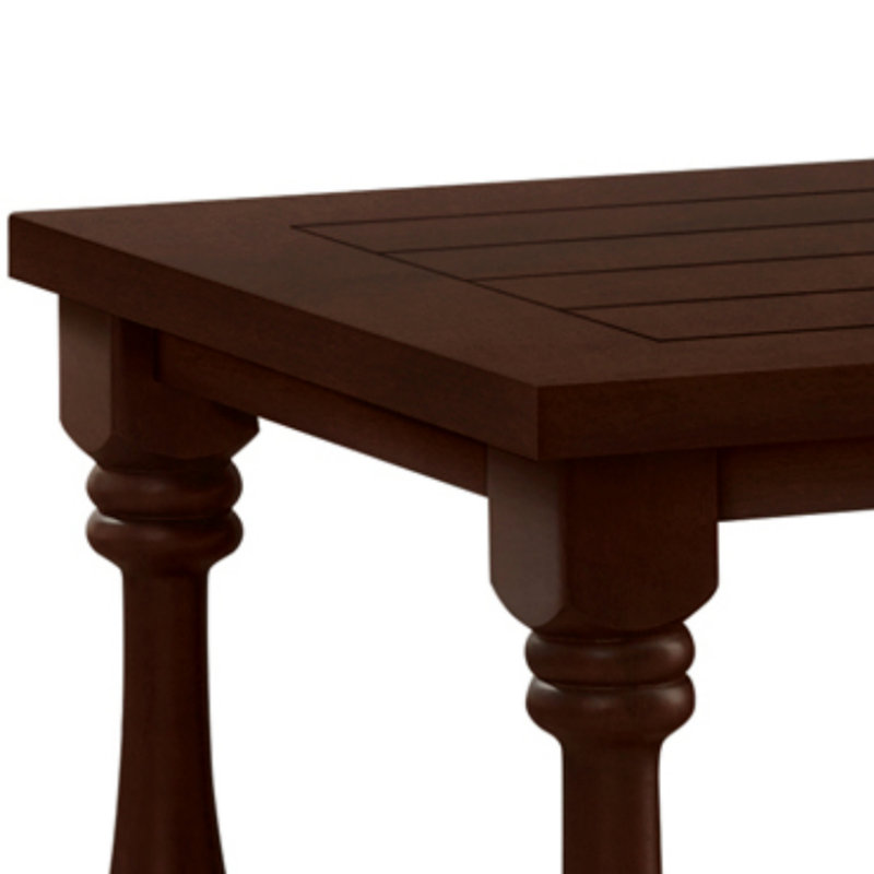 Antique - Style Coffee Colored Side Table With A Rubbed Gris Finish 23.5 X 23.5 X 25.25 In