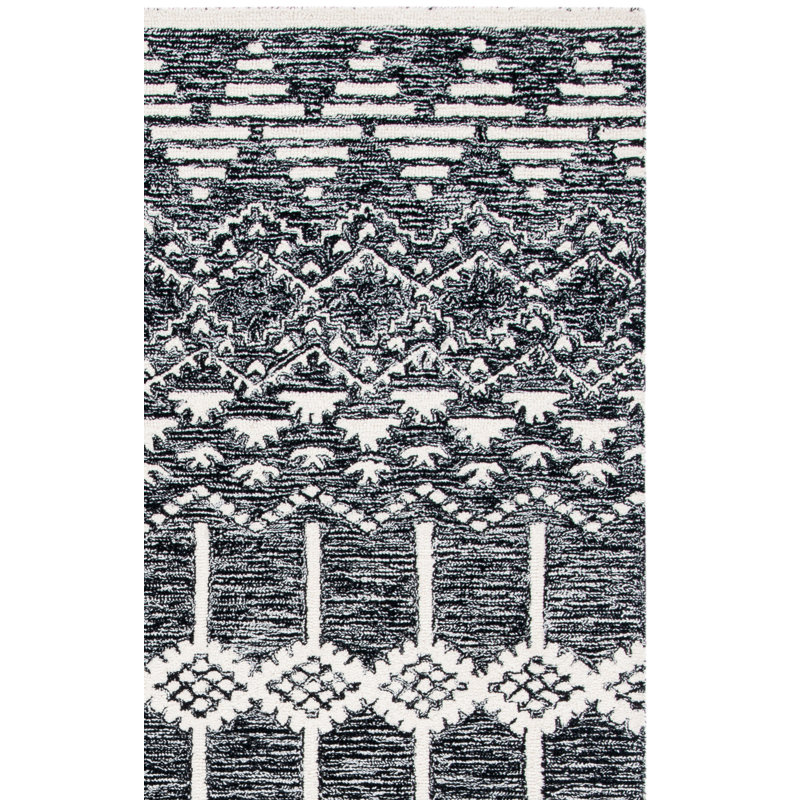 Tapis marocain en laine et coton touffeté à la main Sherill, Rectangle 3 pi x 5 pi