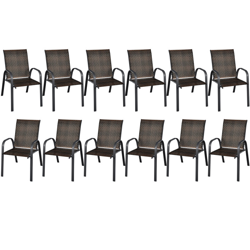 Fauteuil de patio empilable Zukowski, Noir