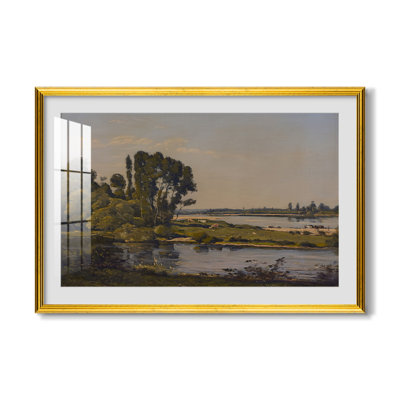 Landscape with a River, 1892-Henri Harpignies-Custom Framed Canvas