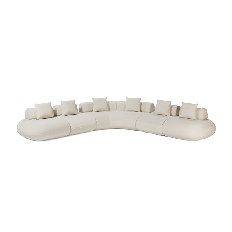 Canapé modulaire Dannita Bouclet Vainilla, H 29 po x l 154 po x P 154 po