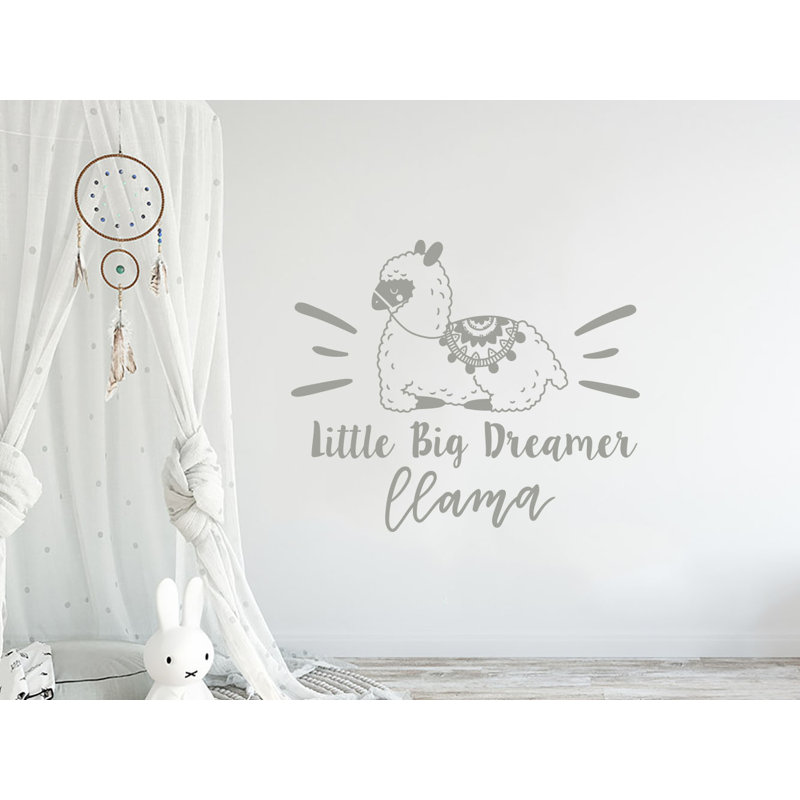 Adhésif décoratif llama de chambre de bébé little big rêver, Argent/gris
