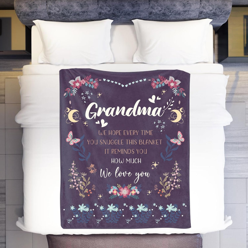 Couverture pour grand-mère - Anniversaire pour grand-mère, 60" L x 50" W