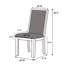 Contemporain, gris, 2 chaises de salle à manger, tissu d'ameublement, coussin en mousse, bois d'hévéa, dossier massif, style classique, tissu d'ameublement, gris foncé