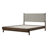 Larkston Mid-Century Modern Rubber Wood Platform Bed With Faux Leather Headboard-114765981-114765980
