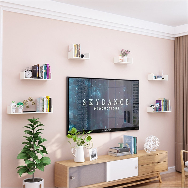 Floating Shelves Wall Mounted, Rustic U-Shape Design, Versatile Storage Solution For Home And Office, White