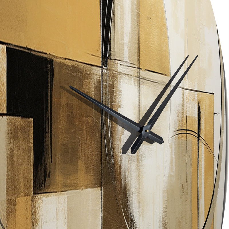 Horloge murale rétro en métal doré exquis Nostalgia, Très grand