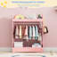 Kids Wardrobe Closet with Mirror and Storage Space, Open Hanging Armoire Closet-1608725981