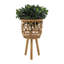 Jardinières en bois de bambou Corette tissées à la main sur des pieds de trépied (ensemble de 3)-557313375