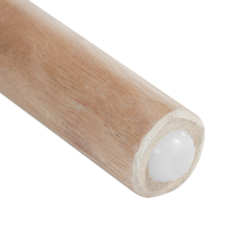 Tabouret de comptoir avec dossier Mid-Century de 25 po Nordica, Coussin blanc / structure naturelle