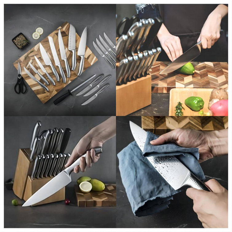  Emojoy 22-Piece Kitchen Knife Set with Block, Include
