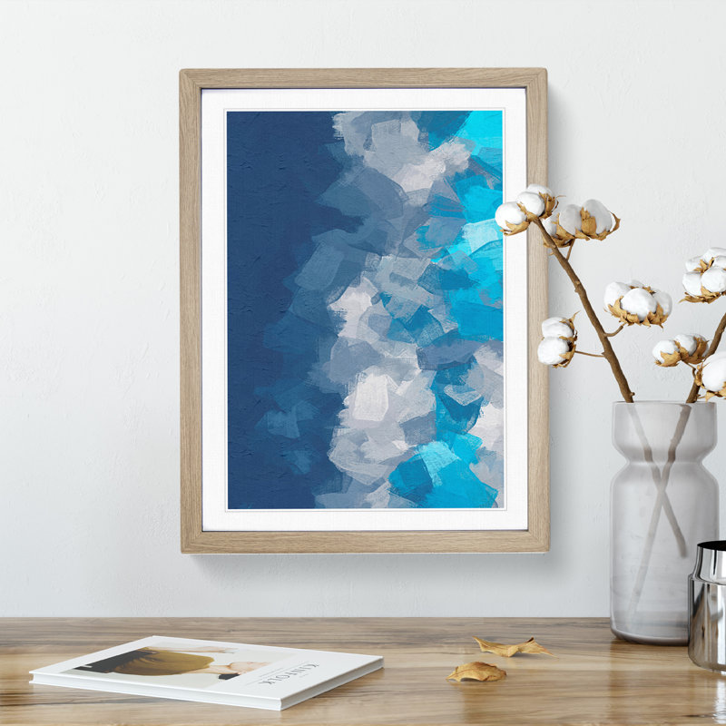Tighten Up Abstract - Single Picture Frame Painting, 64cm H x 46cm W x 2cm D, Oak Framed