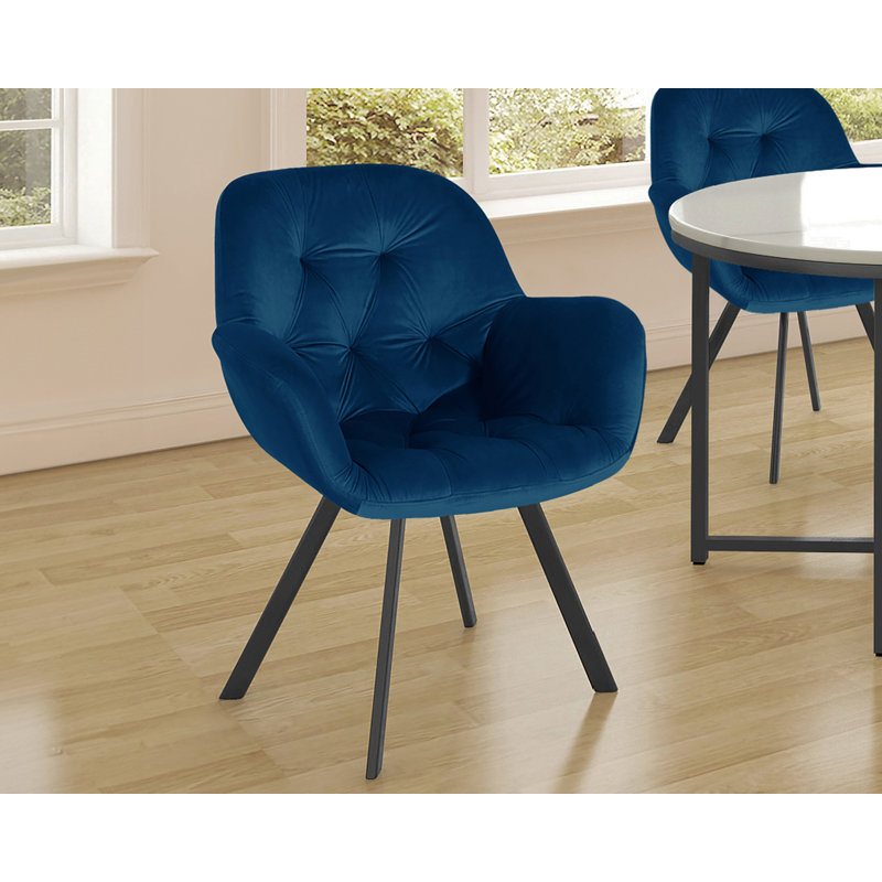 Aella Dinning Chair 2pack Grey Velvet, Navy Blue
