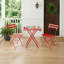 Ensemble de bistro pliant 3 pièces en métal, gain de place - Table et chaises de patio résistantes aux intempéries - Aucun assemblage requis, rangement facile - Balcon, véranda, jardin, cour - Rouge