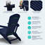 Ensemble de 2 chaises Adirondack pliantes, texture bois, porte-gobelet, PEHD toutes saisons-1928539009