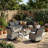 9-Piece Outdoor HDPE Wicker Patio Conversation Set With Wide Armrests, Sectional Sofa & Swivel Chairs-1473886138