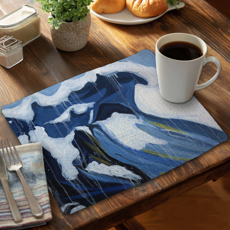Wave in Motion Blue Braided Polyester Placemat - Modern Decor