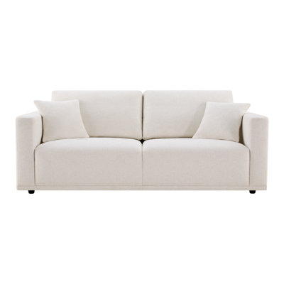 Brinna Contemporary Beige 83.07'' Upholstered Sofa