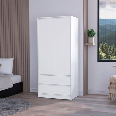 Armoire blanche à 2 tiroirs