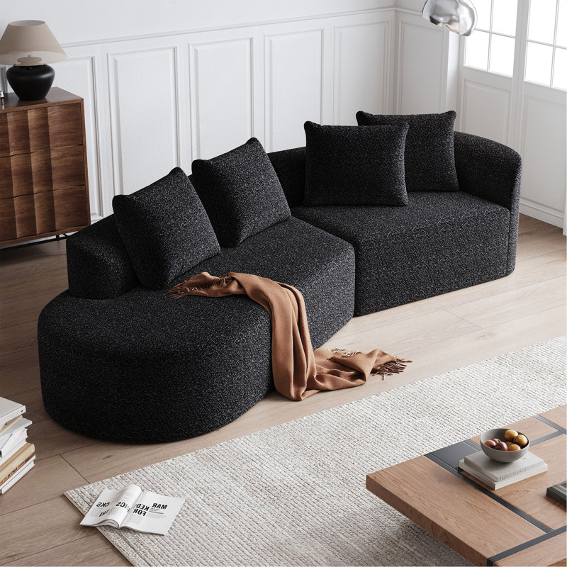 Canapé modulaire surdimensionné et rembourré Modern, Noir