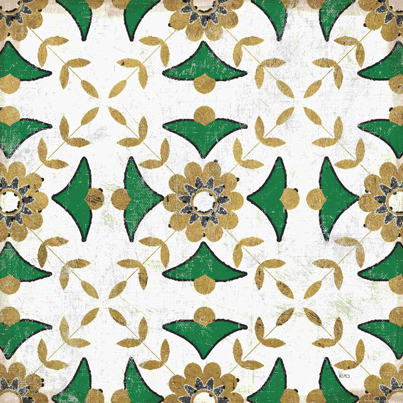 Carrelage vert méditerranéen 02, H 12 po x l 12 po, Non, Toile tendue