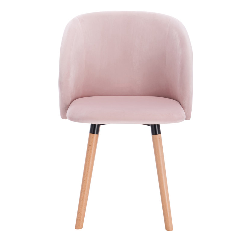 Jacalyn 47cm H Velvet Upholstered Side Chair, Wood, Pink
