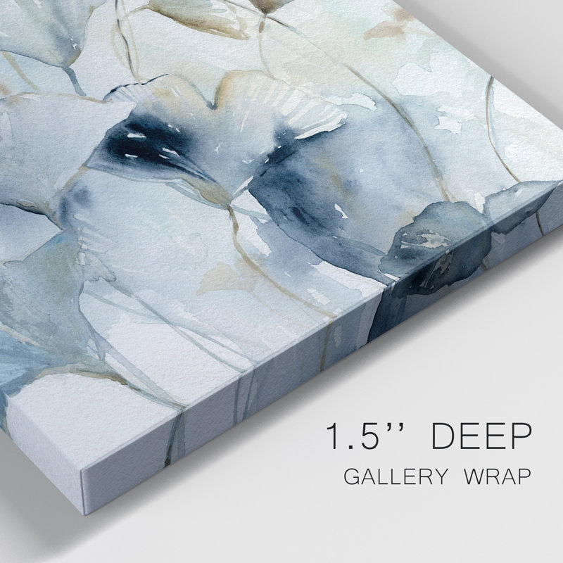 " Indigo Ginkgo I " 2 - Pieces, 36" H  x 24" W x 1.5" D