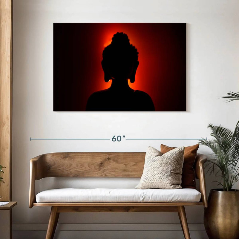 Silhouette de Bouddha Leisha, H 30 po x l 45 po