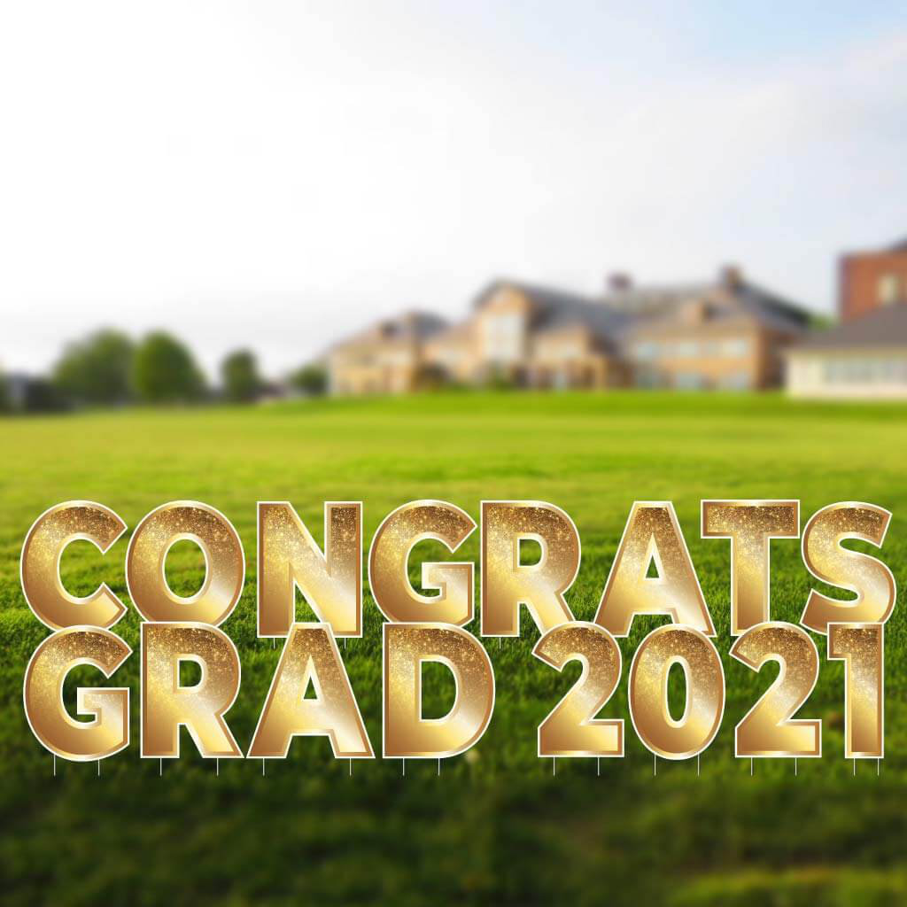 Congrats Grad 2021 Yard Card Letters 16 Pc SetCongrats Grad 2021 Yard Card Letters Garden Stake The Party Aisle™