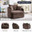 46" Chenille Upholstered Oversized Swivel Armchair With Ottoman-604522999