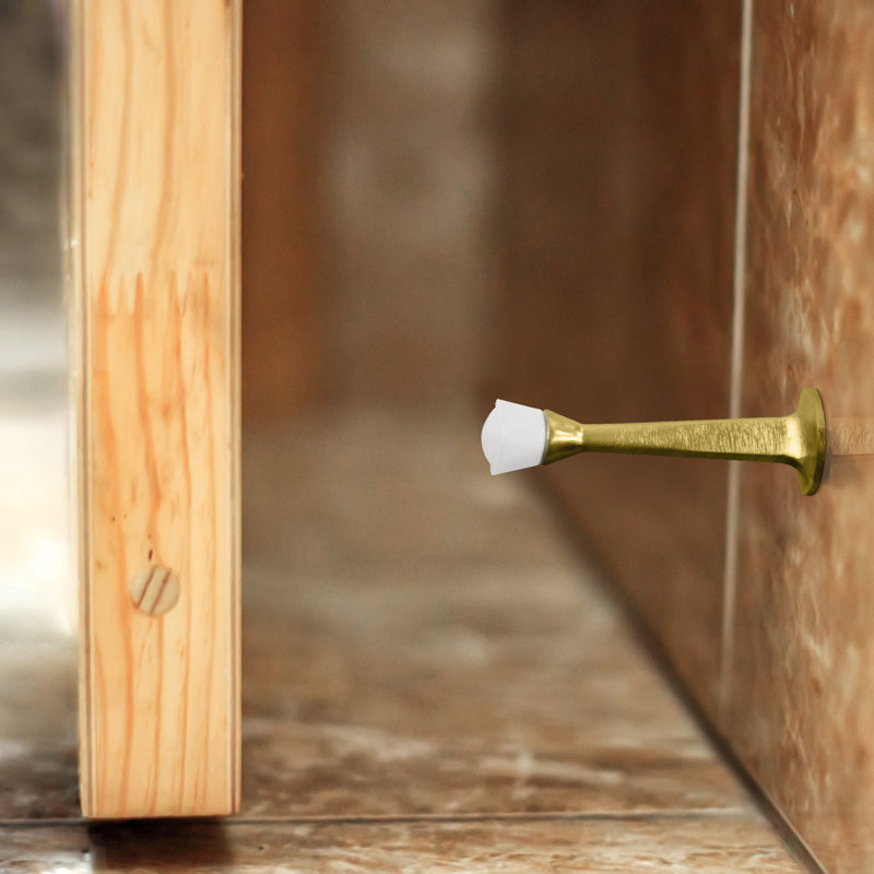Butoir de porte en acier, Laiton poli, 10