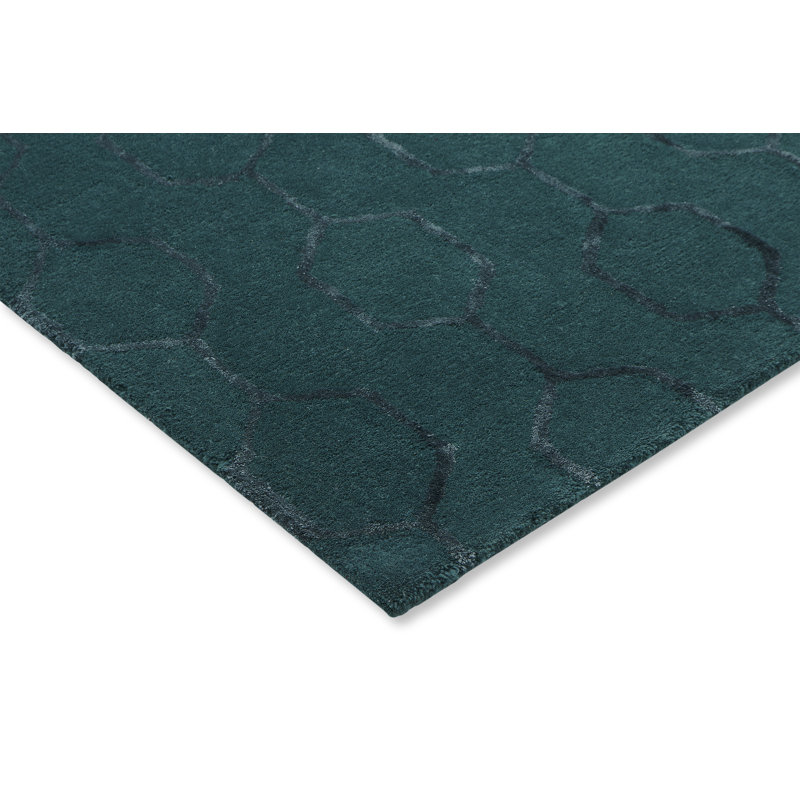 Gio Geometric Area Rug in Green, Rectangle 6'7" x 9'2"
