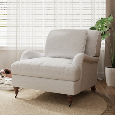 Fauteuil d'appoint en bois rembourré English Classic