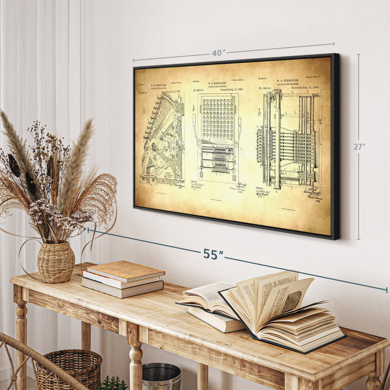 " Calculating Machine 1888 Patent ", 27" H x 40" W