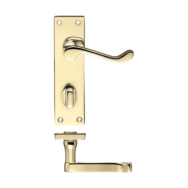 Bassick Bathroom Door Handle, Electro Brass