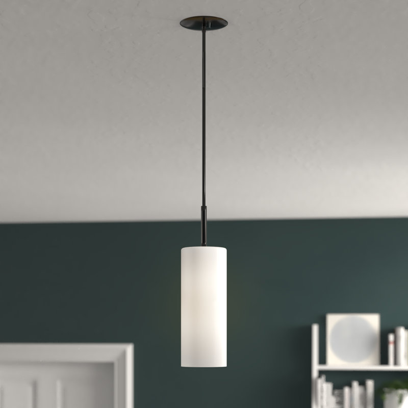 Luminaire suspendu incandescent 1 lumière Aakifah, Noir mat