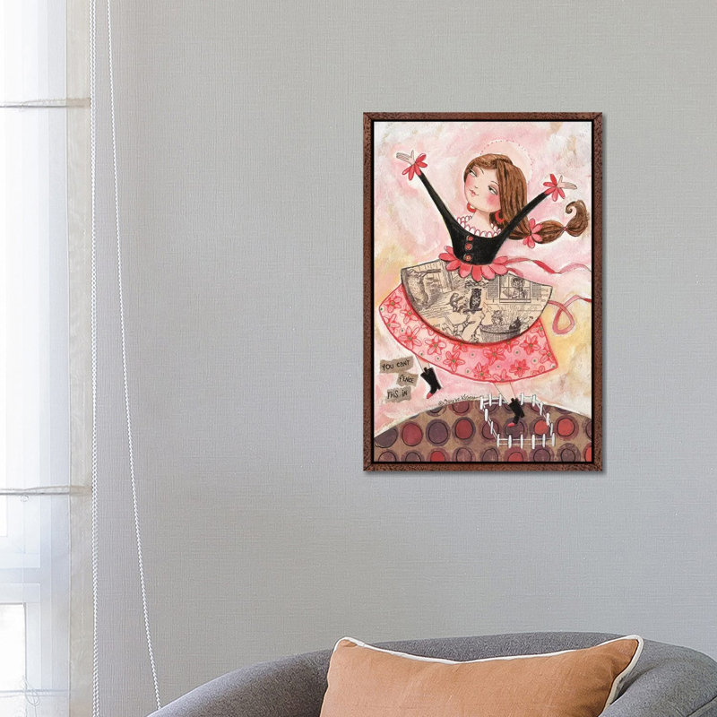 Fence by Teresa Kogut - Print on Canvas, 66.04cm H x 45.72cm W x 3.81cm D, Classic Brown Wood Floater Framed