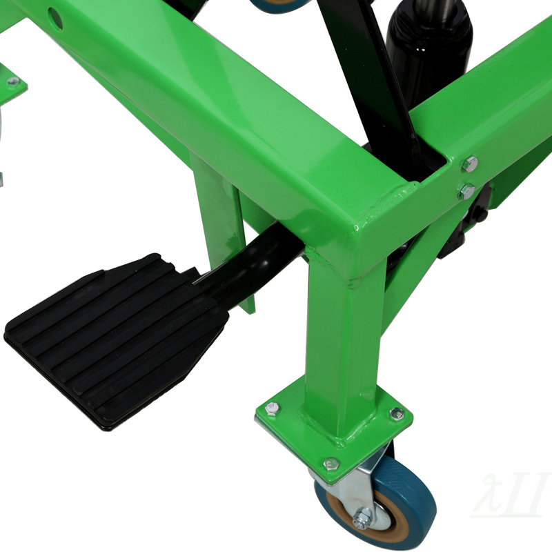 350 lb lb Ciseau de levage hydraulique pour les petites motos, support de ciseaux pour VTT avec 4 roues, vert