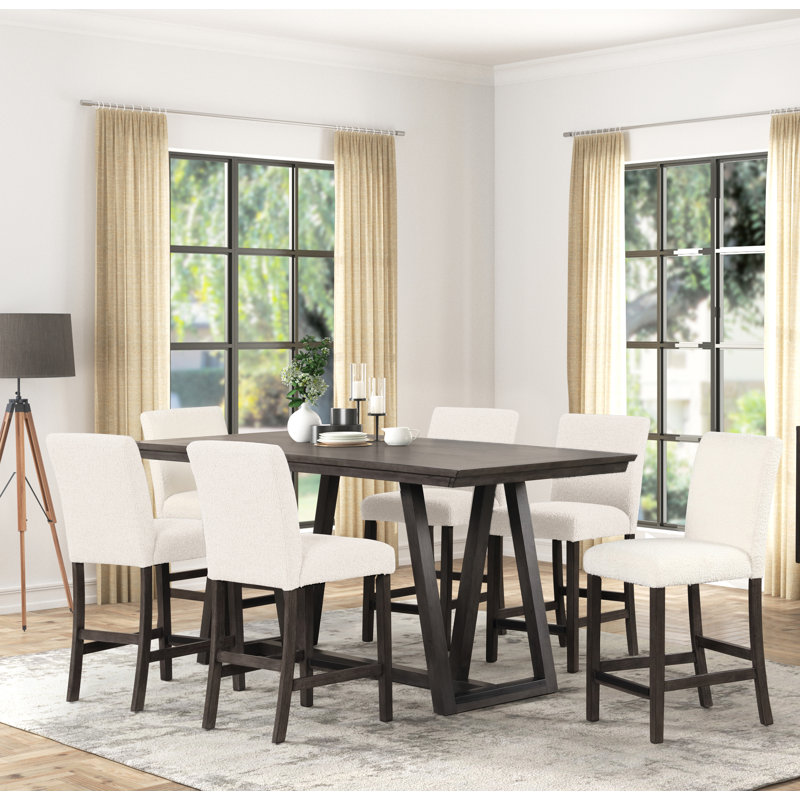 Pendergrass Counter Table And Chairs, 5 Pieces: Table, 4 Chairs, White