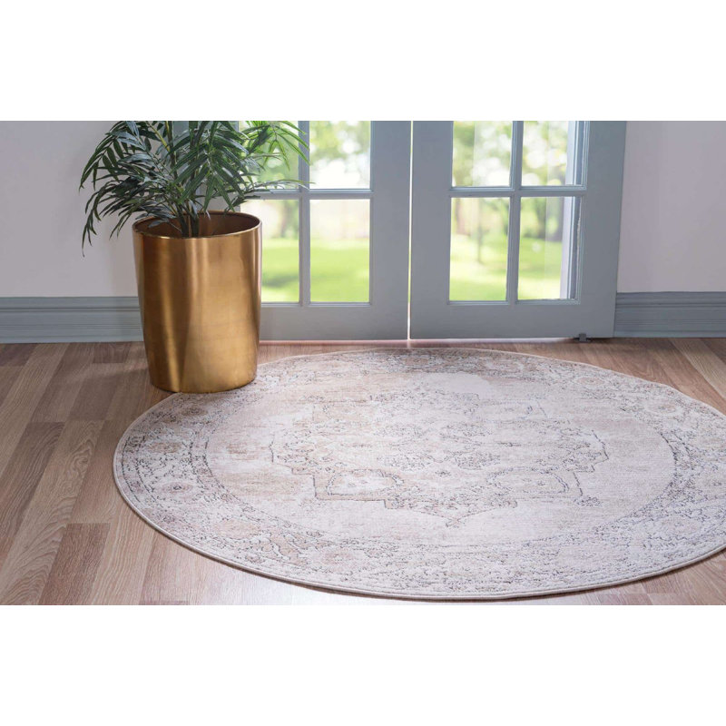 Moree Ikat Indoor Rug, Round 5'