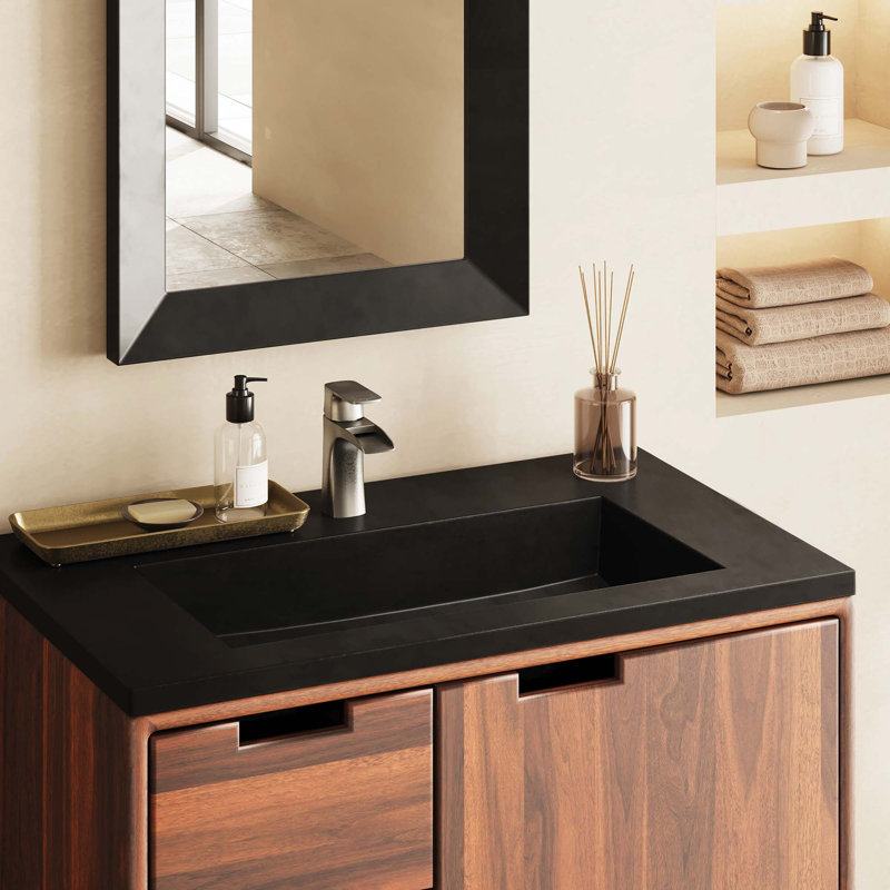 Capistrano 36.5" Single Bathroom Vanity Top with Sink, Single, Charcoal