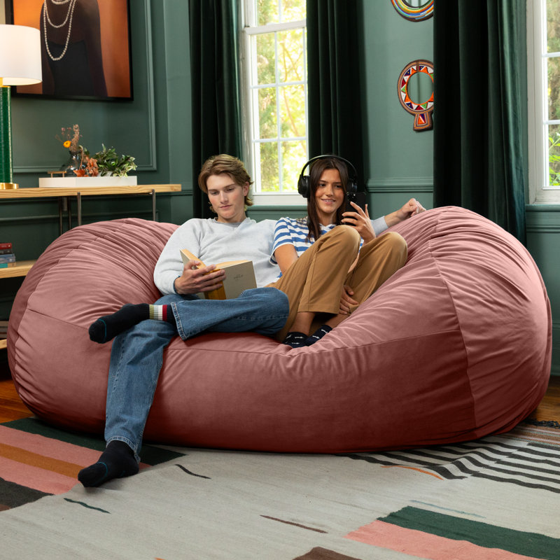 Canapé à billes Grand Lounger, Velours rose