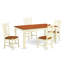 Ensemble de table de salle à manger 5 pièces pour 4 personnes comprenant une table de salle à manger rectangulaire avec rallonge papillon et 4 chaises de salle à manger, babeurre et cerise-1790714963-1853651136