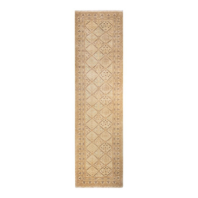Tapis de couloir unique en laine 3 pi 2 po x 11 pi 8 po Gauguin Ivoire